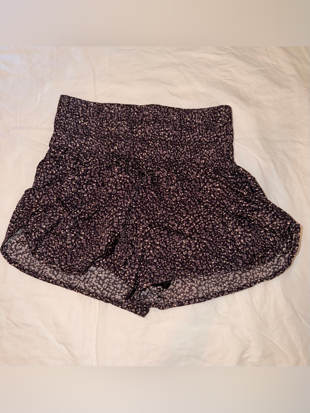 FP Movement by Free People Black and Purple High-Waist Athletic Shorts